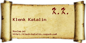 Klenk Katalin névjegykártya